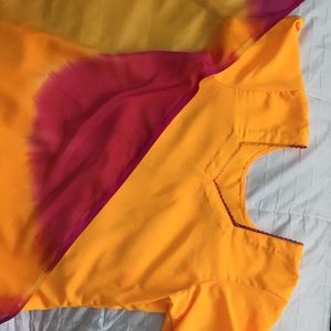 Orange Pink Tie-dye Punjabi Indian Salwar Kameez